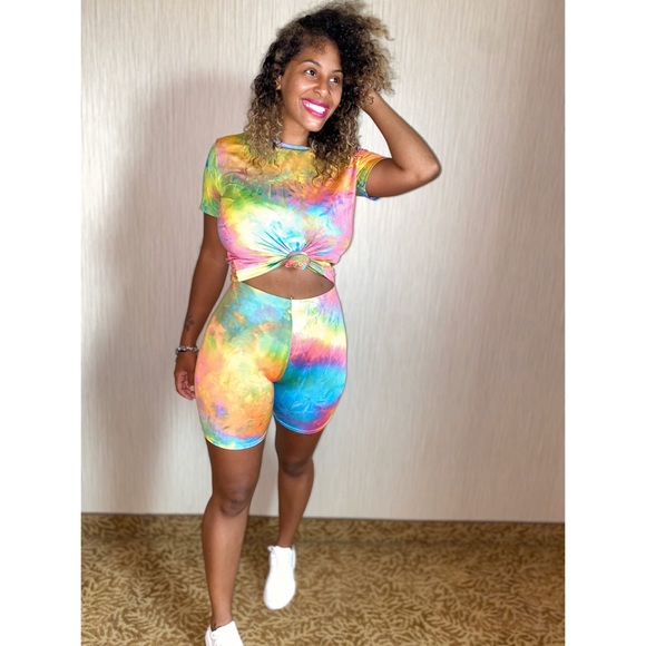 Last one,Tie dye biker shorts set - Picture 2 of 4